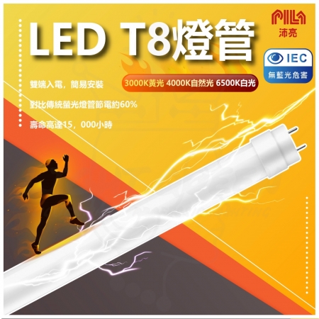 歐洲照明品牌 沛亮 PILA 2呎 10w T8 LED燈管 白光/中性光/黃光（20入組）