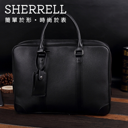 《Sherrell 雪瑞兒》新款男士手提包 商務公文包 多功能高檔手提皮包