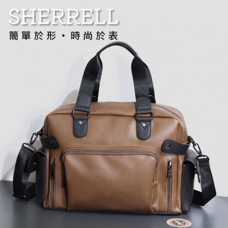 《Sherrell 雪瑞兒》新款韓版時尚復古旅行包 手提包 潮流男包 電腦包 單肩斜挎包