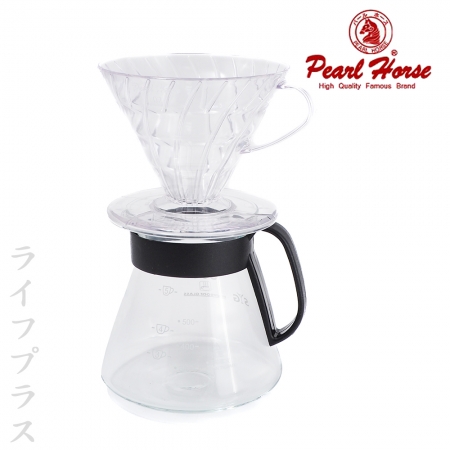 寶馬牌PP錐形咖啡濾器-1~4人用X1＋咖啡壺-600ml-塑膠手把X1