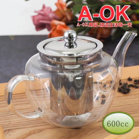 A-OK蘋果型花茶壺-600ml-1入組