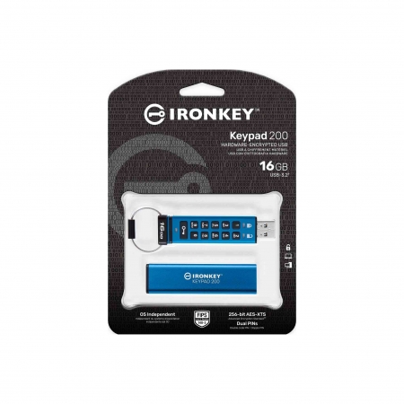 金士頓 16G 數字鍵盤設定密碼 IronKey Keypad 200 加密隨身碟 軍用級安全性（KT-IKKP200-16G）