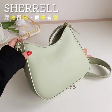 《Sherrell 雪瑞兒》新款時尚質感單肩包 復古斜挎包--淺綠