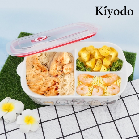 KIYODO陶瓷保鮮餐盒-3格-2入組
