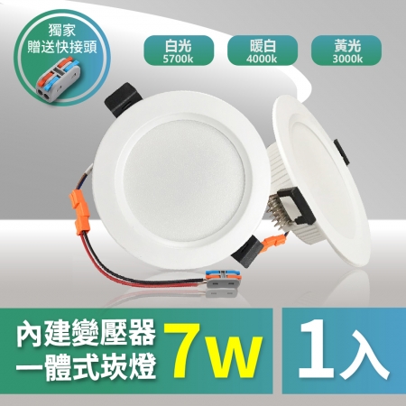 【青禾坊】好安裝系列 歐奇OC 7W 7.5cm 保固2年 1入 LED崁燈 嵌燈（TK-AE001 7W崁燈）