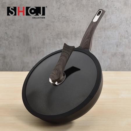 【SHCJ生活采家】石墨烯岩紋不沾煎炒鍋32cm#41025