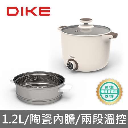 DIKE 1.2L雙耳造型陶瓷蒸煮美食鍋 HKE101WT