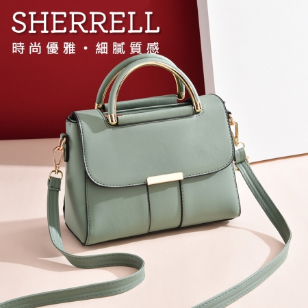 《Sherrell 雪瑞兒》新款韓國時尚單肩斜跨 手提包--綠色