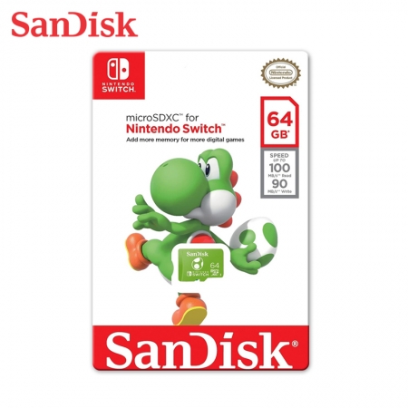 新款 SanDisk Switch專用 記憶卡 64GB microSD 瑪利歐 耀西 任天堂官方授權 公司貨 （SD-SQXAO-64G）