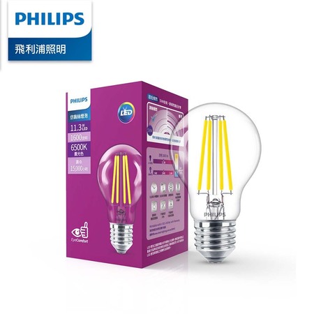 PHILIPS 飛利浦 LED A60 仿鎢絲 燈絲燈泡 11.3W （3入組）