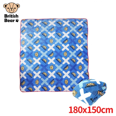 英國熊 雙面複合法蘭絨毯150x180cm（附提袋） TA-F503