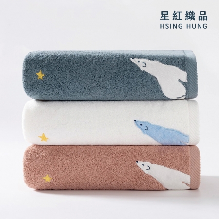 【HKIL-巾專家】星空北極熊浴巾