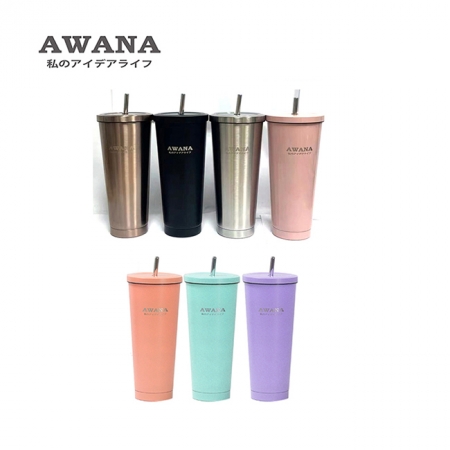 AWANA 304不鏽鋼吸管咖啡杯700ml MA-700 （顏色隨機出貨）