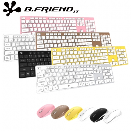 B.Friend RF-1430SET 剪刀腳 2.4G 無線鍵盤滑鼠組（附鍵盤膜）