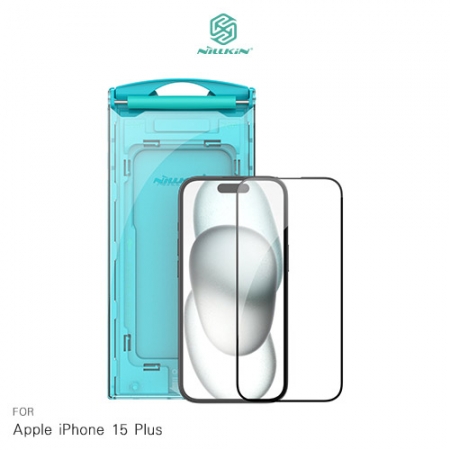 NILLKIN Apple 蘋果 iPhone 15 Plus 6.7吋 暢系列玻璃貼（二片裝） 太空艙 無塵艙 貼膜神器 手殘救星 玻璃膜 鋼化膜 手機螢幕貼
