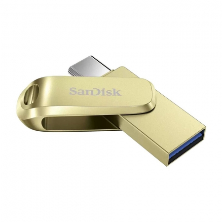 SanDisk 512G Ultra Luxe USB Type-A & Type-C 雙用隨身碟 金屬 OTG 香檳金（SD-DDC4-GD-512G）