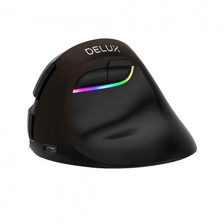 DeLUX M618mini 雙模垂直靜音光學滑鼠 （左手版）