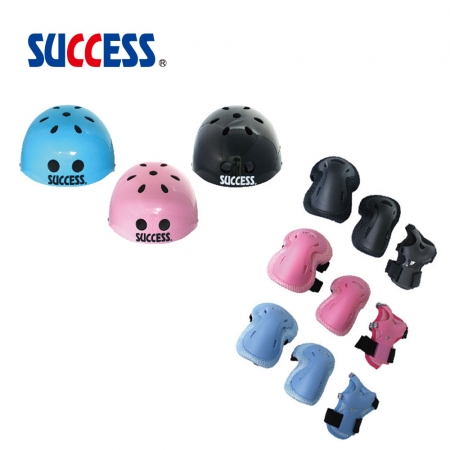 成功SUCCESS 可調式安全頭盔＋三合一溜冰護具組 S0710＋S0500