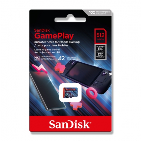 SanDisk GamePlay 512G 記憶卡 microSD A2 V30 U3 掌上型遊戲專用（SD-SQXAV-XN-512G）