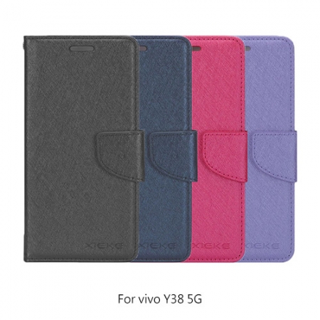 XIEKE vivo Y38 5G 月詩蠶絲紋皮套 磁扣 可站立 可插卡 保護套 手機套 側翻皮套 翻蓋皮套  