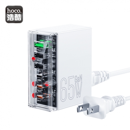 hoco. N36 創想六口PD65W （3C3A）桌上型充電器