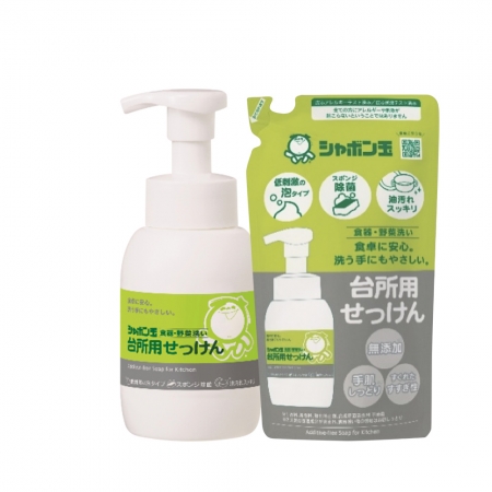 日本泡泡玉餐具洗潔慕斯300ml*1瓶＋補充包275ml*1包