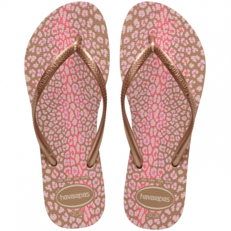 【哈瓦士havaianas】 巴西人字拖  女款 slim animals/玫瑰金豹紋