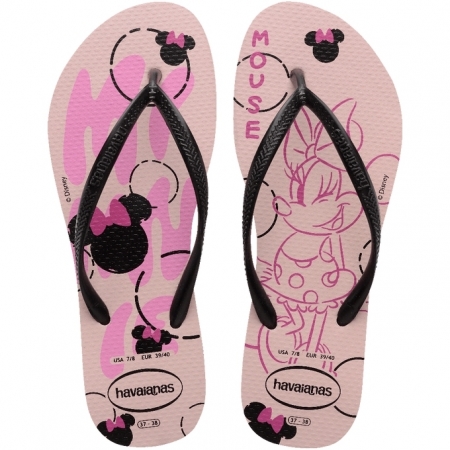 【哈瓦士havaianas】 巴西人字拖  女款 slim disney/素描粉米妮