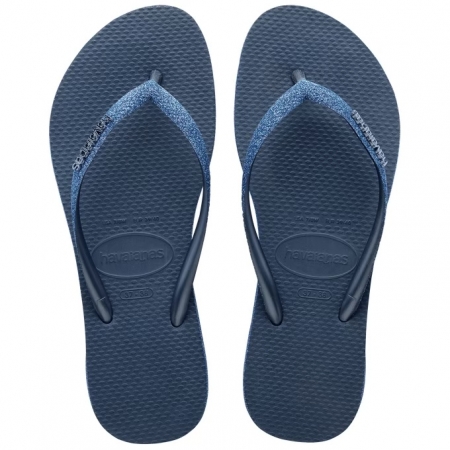 【哈瓦士havaianas】 巴西 人字拖 哈瓦士 女款 Slim sparkle II/金蔥水手藍