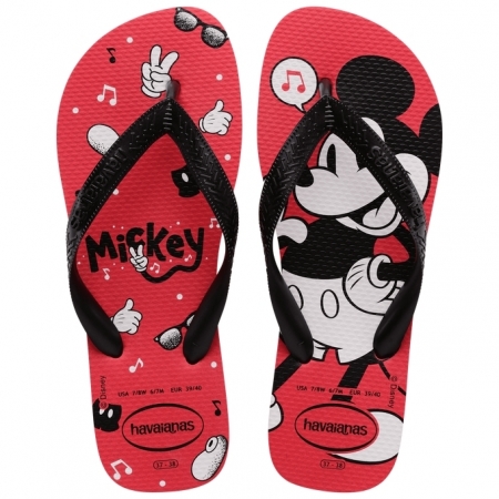 【哈瓦士havaianas】 巴西人字拖  男款 Top disney/音符米奇紅