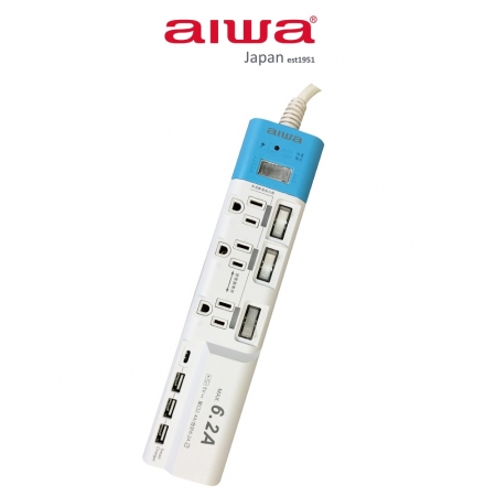 AIWA 愛華 USB 6.2A智能3P延長線 ACE-4331顏色隨機 福利品