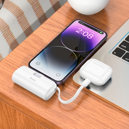hoco. J116 Pro 口袋充帶線行動電源 （5000mAh） 白色