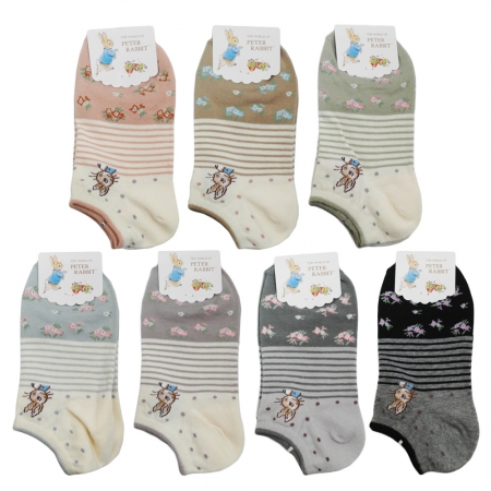 比得兔緹花船型襪-SK3414/3415/3449-12雙入
