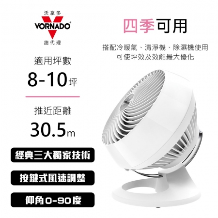 【VORNADO 沃拿多】8-10坪  渦流空氣循環機 白色 660W