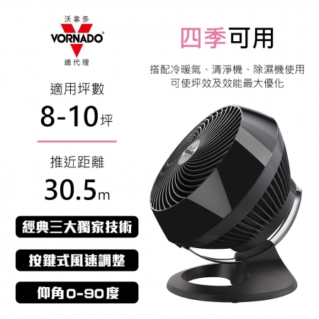 【VORNADO 沃拿多】8-10坪  渦流空氣循環機 黑色 660B