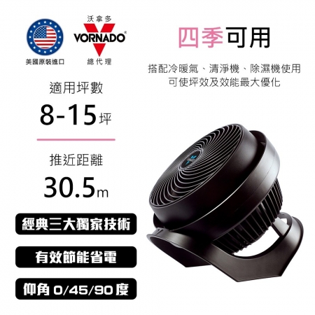 【VORNADO 沃拿多】8-12坪用 渦流空氣循環扇 （735B-TW）
