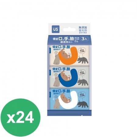 優生 口手臉超迷你濕巾8抽3入x24組