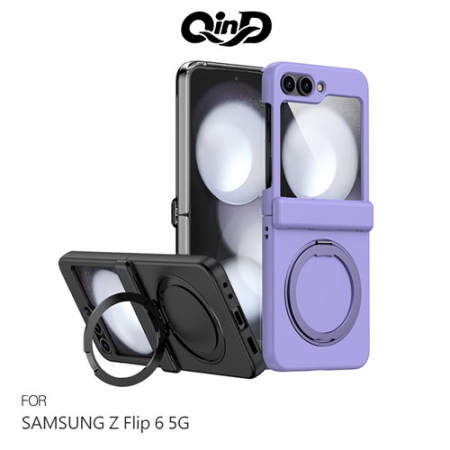 QinD SAMSUNG 三星 Z Flip 6 5G 旋轉磁吸支點殼 手機殼 保護殼 保護套 雙料殼 磁吸殼 支援 MagSafe  