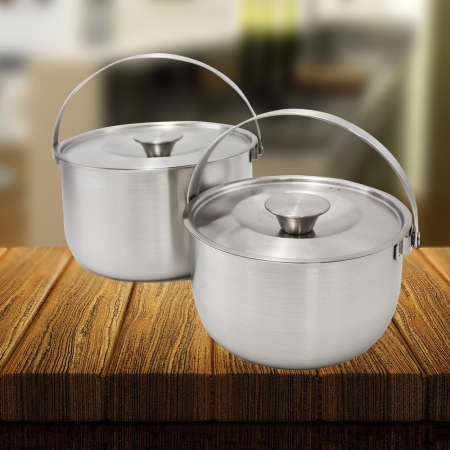 米雅可品味316不鏽鋼可提式調理鍋-2入組（16cm＋22cm）-2組