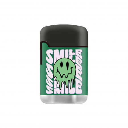 免運【ZENGAZ】強力防風防爆藍焰直火打火機   Melting Smiley-green | 融化笑臉-綠