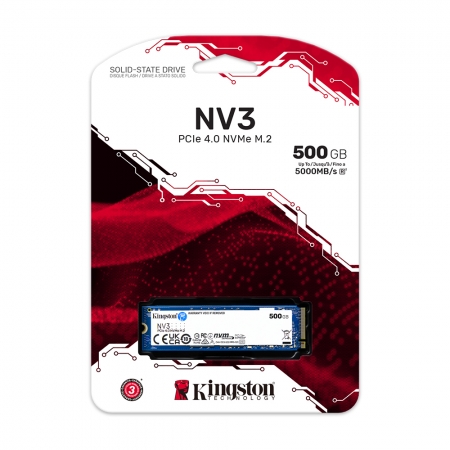 金士頓 Kingston NV3 PCIe 4.0 NVMe SSD 固態硬碟 500G 代理商公司貨（KT-SNV3S-500G）