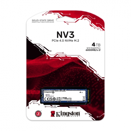 金士頓 Kingston 4TB NV3 PCIe 4.0 NVMe SSD 固態硬碟 讀6000MB/s 代理商公司貨（KT-SNV3S-4TB）