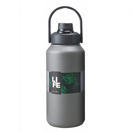 美迪達 316不鏽鋼神盾真空保溫保冷瓶1400ml（附吸管）神秘灰 XY-1400