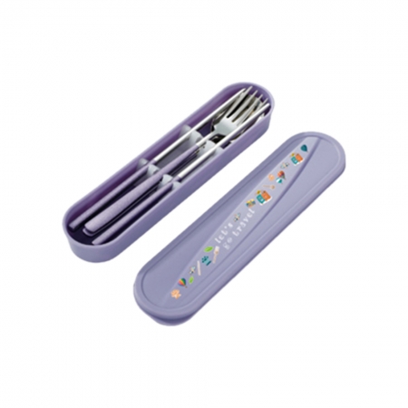 飪我行 炫彩隨行環保餐具組（紫色）-四件套（筷＋匙＋叉＋盒） CI-003J