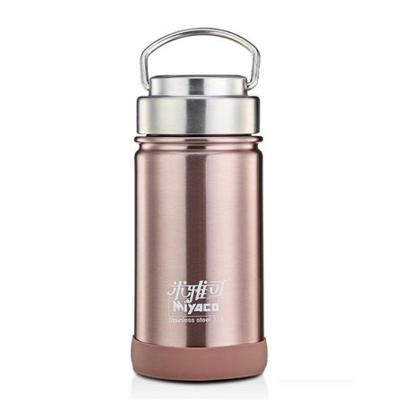 米雅可 經典316不鏽鋼廣口真空保溫瓶350ml（玫瑰金色） MY-F14035R 台灣製