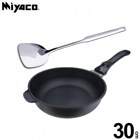 米雅可 遠紅外線陶瓷不沾深型平底鍋30cm（無蓋）MY-B01P300贈316不鏽鋼煎匙MY-J100010