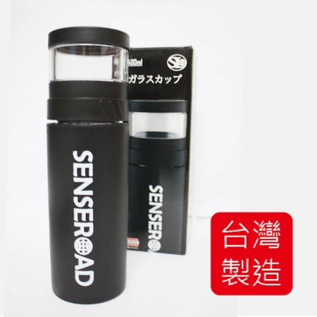 MIT台灣製 內膽玻璃泡茶樂活杯400ml R-1900-1