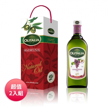 Olitalia 奧利塔 葡萄籽油1000ml禮盒二入組