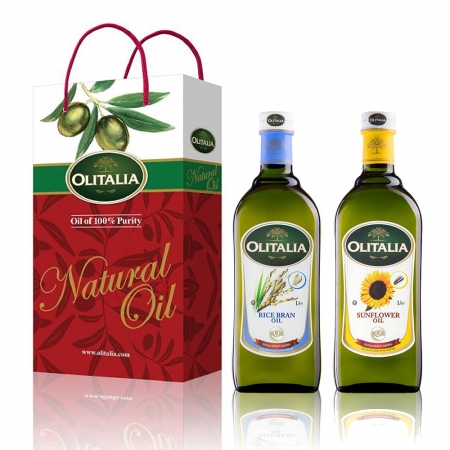Olitalia 奧利塔 玄米油1000ml＋葵花油1000ml禮盒組