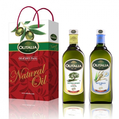 Olitalia 奧利塔 精純橄欖油1000ml＋玄米油1000ml禮盒組